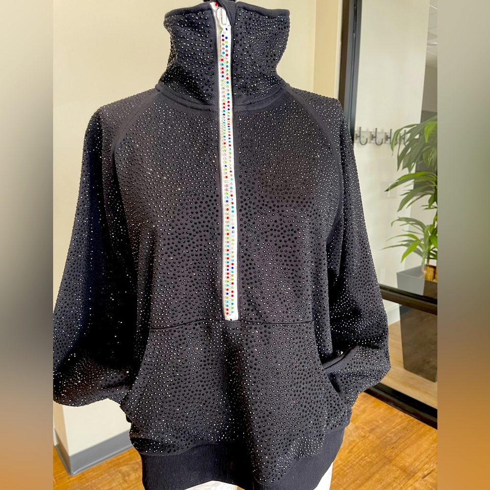 NEW! Queen of Sparkles Rhinestone 1/2 zip pullover.